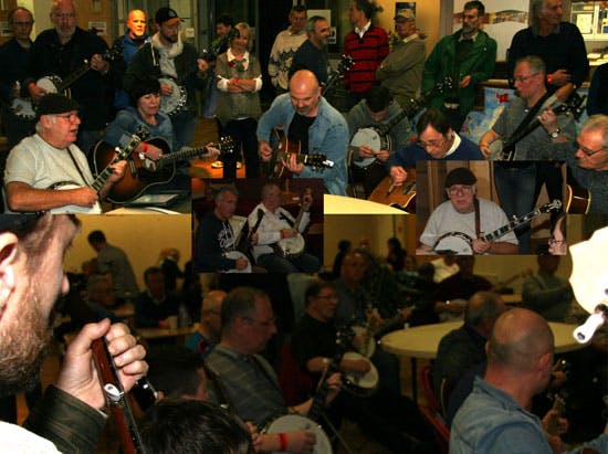 Joe Mac picking session at the Deering Banjos 40th anniversary celebration with Eagle Music Shop