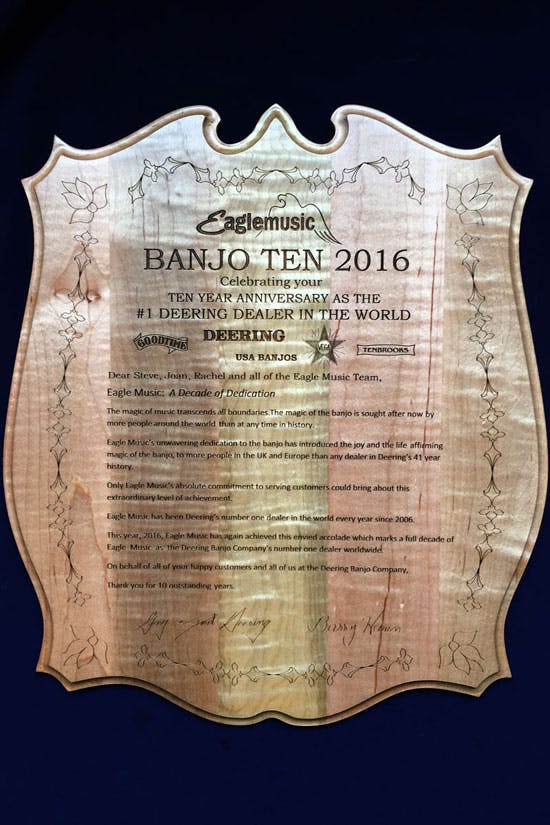 Eagle Music Celebrating Ten Years as the Number One world dealership for Deering Banjos