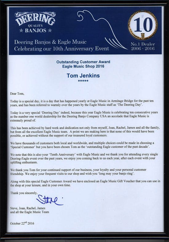 Eagle outstanding customer Tom Jenkins